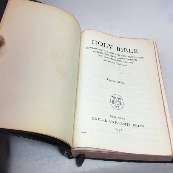 Holy Bible Pilgrim Edition Oxford Press 1952 2nd Ed. Black Leather Cover - Picture 9 of 16